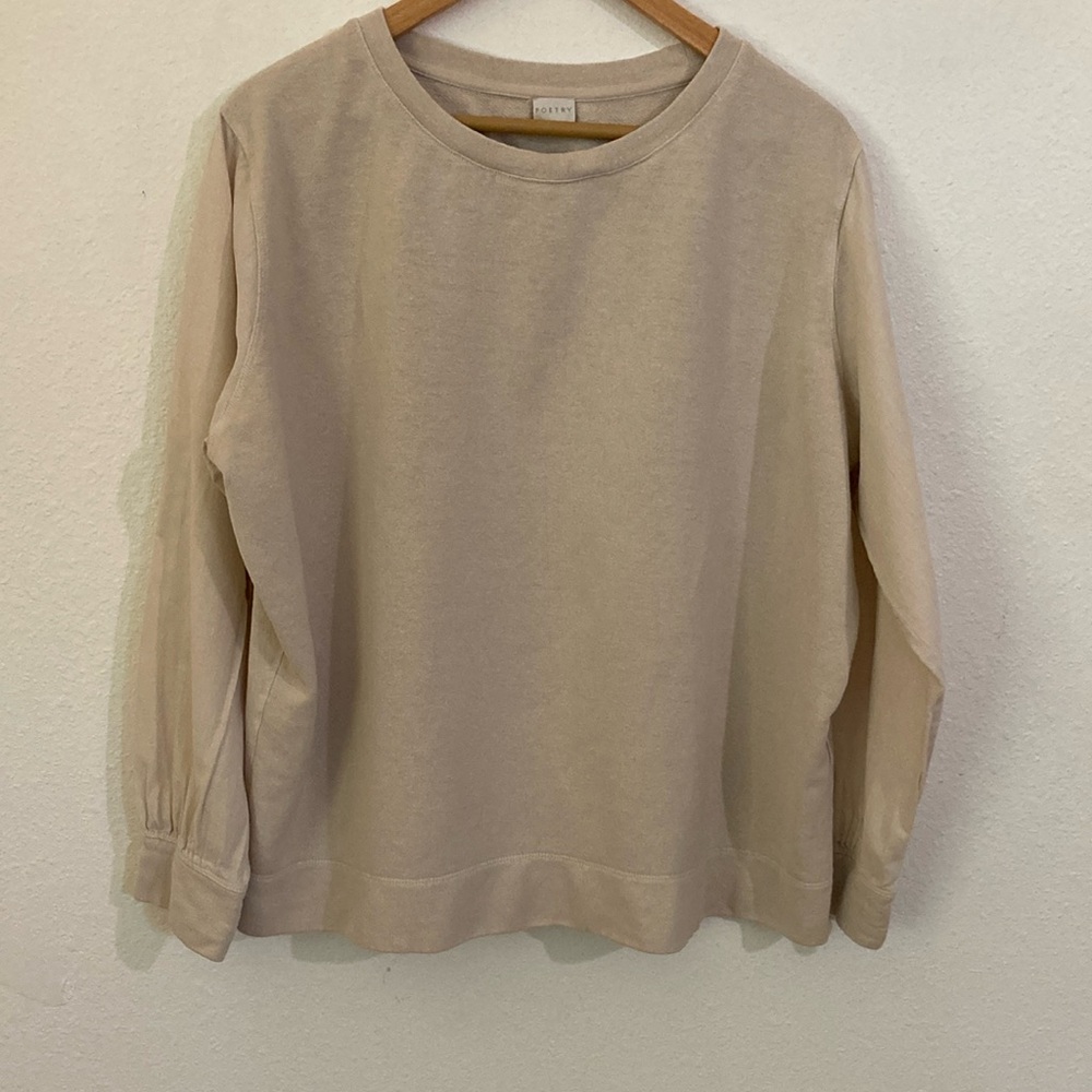 Poetry Cream Crew Neck Sweater Soft Comfortable Design